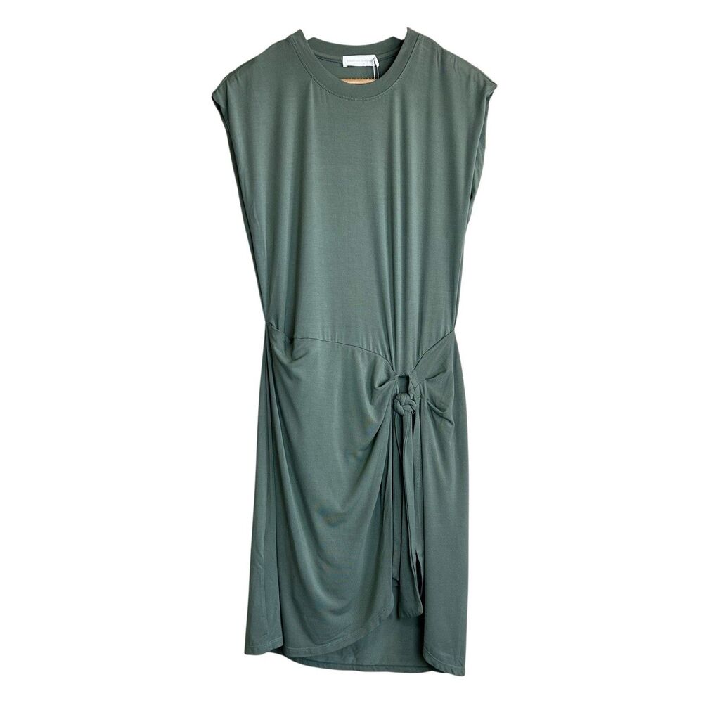 Jonathan Simkhai Standard Green Seagrass Knot Front Dress Size M Casual Chic
